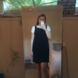 Black overall dress